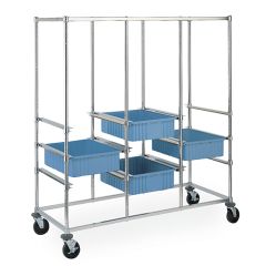 Metro PT3C-5M Triple-Bay Kitting Cart with Resilient Casters, 26" x 60" x 68"