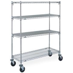Metro SA-187280C-MU-4 18" x 72" x 80" Mobile Wire Shelving with 4 Super Adjustable™ Chrome Wire Shelves
