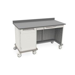 Metro SXRMWTK36EBS3 Starsys Triple Kneewell Mobile WorkCenter with Epoxy Resin Top, 28.6" x 63.2" x 36.5" 