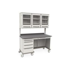 Metro SXRMWTK36EOH2 Starsys Triple Kneewell Mobile WorkCenter with Epoxy Resin Top, 28.6" x 63.2" x 36.5"
