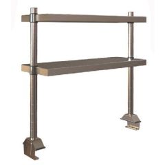 Metro TableWorx™ Riser with (2) Center Cantilevered Type 304 Solid Stainless Steel Shelves