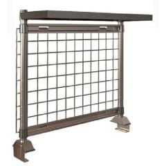 Metro TableWorx™ Riser with Metroseal Gray Epoxy Coated SmartWall Grid & (1) Rear Cantilevered Solid Type 304 Stainless Steel Shelf
