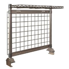Metro TableWorx™ Riser with Metroseal Gray Epoxy Coated SmartWall Grid & (1) Rear Cantilevered Wire Shelf, includes Drop Mat
