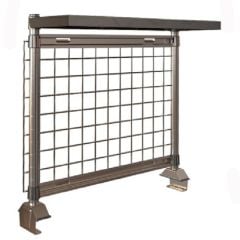Metro TableWorx™ Riser with Type 304 Stainless Steel SmartWall Grid & (1) Rear Cantilevered Solid Shelf
