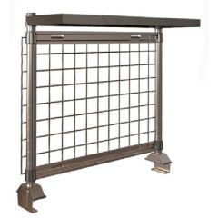 Metro TWR36-GRK4-CRS304 12" x 36" x 24" TableWorx™ Riser with Metroseal Gray Epoxy Coated SmartWall Grid & (1) Rear Cantilevered Solid Type 304 Stainless Steel Shelf
