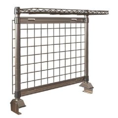 Metro TWR36-GRK4-DMS304 12" x 36" x 24" TableWorx™ Riser with Metroseal Gray Epoxy Coated SmartWall Grid & (1) Rear Cantilevered Wire Shelf, includes Drop Mat