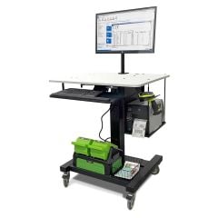 Newcastle Systems Apex Series Heavy-Duty Electric Height-Adjustable Ergonomic Mobile Powered Workstation for Nucleus® Power Swap System, 30" x 36"