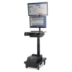 Newcastle Systems Apex Series Electric Height-Adjustable Ergonomic Mobile Powered Workstation with Power Package, 19" x 24.75"