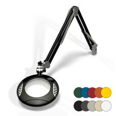OC White 42400-4 Green-Lite® LED Magnifier with 6" Round, 4 Diopter Lens & Edge Clamp