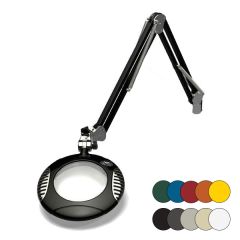 OC White 42400-5 Green-Lite® LED Magnifier with 6" Round, 5 Diopter Lens & Edge Clamp