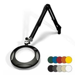 OC White 62400-4 Green-Lite® LED Magnifier with 7.5" Round, 4 Diopter Lens & Edge Clamp
