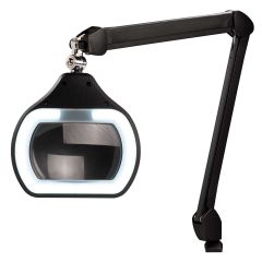 OC White ALREC-45 Accu-Lite® LED Magnifier with 6.85" Rectangle, 3.5 Diopter Lens & Edge Clamp
