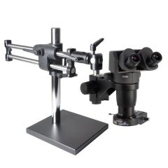 OC White TKEZ-850 Ergo-Zoom® 850 Stereo Zoom Binocular Microscope with Dual Boom Stand & Ring Light