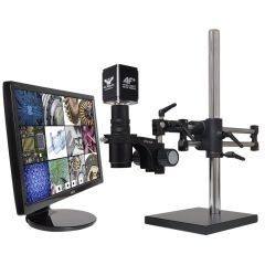 OC White TKMACZ-AF MacroZoom AF+ Intelligent Auto Focus HD Video Inspection System with Dual Boom Stand, 22" LCD Monitor & Ring Light