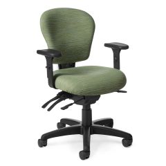 Office Master PA Series Desk Height Ergonomic Task Chair with Black Nylon Base, Vinyl or Polyurethane
