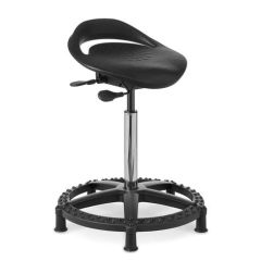 Office Master WS16 Bench Height Utility Sit/Stand Stool with Black Nylon Base, Polyurethane