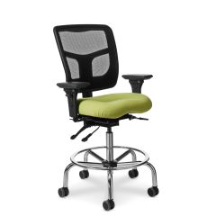 Office Master YS Series Bench Height Task Chair with Tubular Chrome Base, Fabric