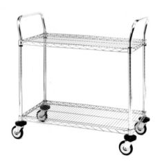 Utility Cart with 2 Chrome Wire Shelves, 18" x 36"