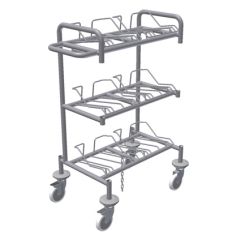 Palbam Class 6-PWC WIP Wafer Transport Cart with 6 Nests for 200mm Wafers, 19" x 35" x 48"