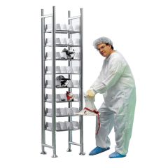 Palbam BC32CMP Stainless Steel Bootie/Shoe Rack, 32 Compartments, 16" x 19" x 83"