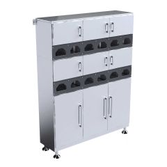 Palbam FFCS-1040-SST Stainless Steel Gowning Room Feeder Cabinet with 8 Slots, 16" x 40" x 79"