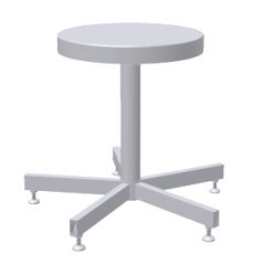 Palbam SST-STOOL-C Fixed Height Stainless Steel Cleanroom Stool with ESD Casters, 24" x 24" x 20"