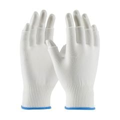 PIP 40-732 CleanTeam® Uncoated Medium Weight Seamless Knit Nylon Clean Environment Half-Finger Gloves, 13-Gauge, White (Case of 300)