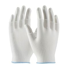 PIP 40-736 CleanTeam® Uncoated Lightweight Seamless Knit Nylon Clean Environment Half-Finger Gloves, 13-Gauge, White (Case of 300)