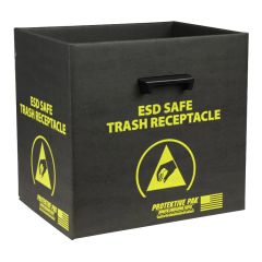 Protektive Pak 37810 Dissipative Trash Receptacle with Handles, 9 Gallon