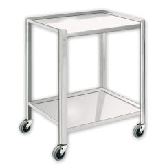 Stainless Steel Stock Cart with 2 Shelves, 18" x 28" x 36"