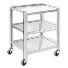 Stainless Steel Stock Cart with 3 Shelves, 18" x 28" x 36"