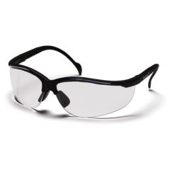 Pyramex SB1810S Venture II Wrap Around Safety Glasses, Black Frame & Clear Lens