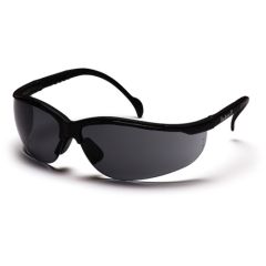 Pyramex SB1820ST Venture II Wrap Around Safety Glasses, Black Frame & Gray Anti-Fog Lens