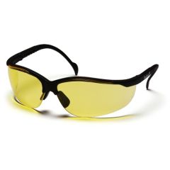 Pyramex SB1830S Venture II Wrap Around Safety Glasses, Black Frame & Amber Lens