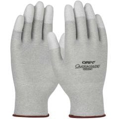 QRP TDESDNY Qualakote® Seamless Knit Nylon/Carbon Fiber ESD Gloves with Polyurethane Coated Grip Fingertips