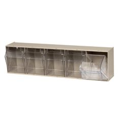 Quantum QTB305 Clear Tip Out Bin with 5 Compartments, Ivory
