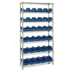 Wire Shelving System with 7 Shelves, 36" x 18" x 74"