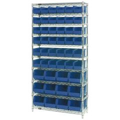 Wire Shelving System with 10 Shelves, 14" x 36" x 74"
