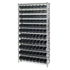 Wire Shelving System with 12 Shelves, 12" x 36" x 75"
