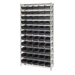 Wire Shelving System with 12 Shelves, 12" x 36" x 74"