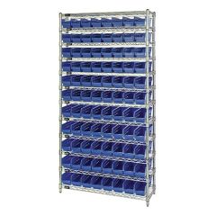 Wire Shelving System with 12 Shelves, 18" x 36" x 74"