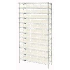 Wire Shelving System with 12 Shelves, 12" x 36" x 74"