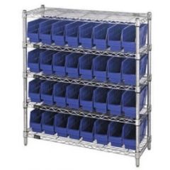 Quantum WR5-39-1236-201 Wire Shelving System with 5 Shelves, 12" x 36" x 39"