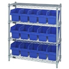 Wire Shelving System with 5 Shelves, 12" x 36" x 39"