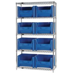 Wire Shelving System with 5 Shelves, 18" x 42" x 74"