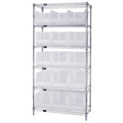 Wire Shelving System with 6 Shelves, 18" x 36" x 74"