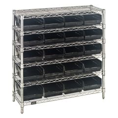 Wire Shelving System with 6 Shelves, 12" x 36" x 36"