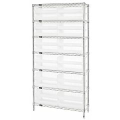 Wire Shelving System with 7 Shelves, 12" x 36" x 74"