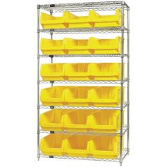 Wire Shelving System with 7 Shelves, 18" x 42" x 74"