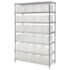 Wire Shelving System with 7 Shelves, 18" x 48" x 74"